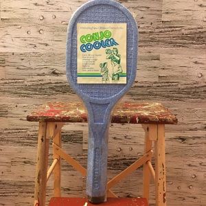 Unique Vintage Conjo Cooler Blue Tennis Racquet Thermo Bottle 30 oz